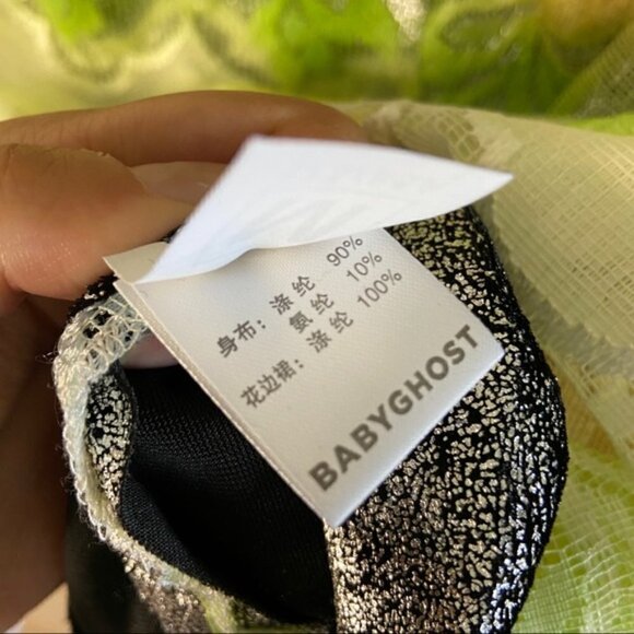 Floral Lace Mini Dress - Silver and Multicolor - Picture 10 of 10